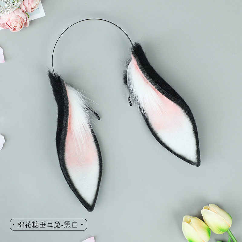 Lindo peluche simulación bestia oído tocado Cosplay comic show accesorios oreja de conejo accesorios para el cabello hecho a mano gota oreja conejo diadema