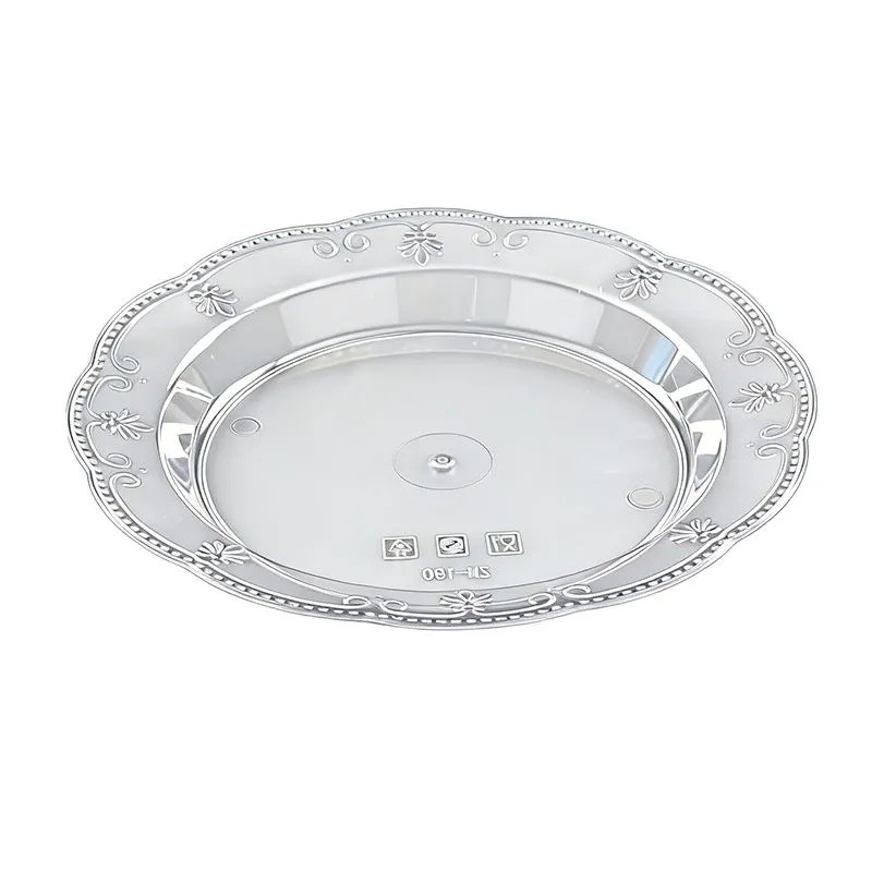 Plato desechable mercado nocturno barbacoa barraca de bocadillos grueso duro resistente a altas temperaturas plato de cristal transparente doméstico