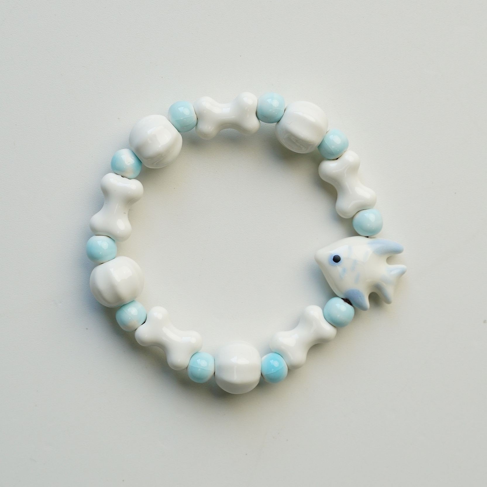Jingdezhen pulsera de cerámica de verano mujer alta sensación galletas serie de gatos nicho diseño universal pulsera alta sensación