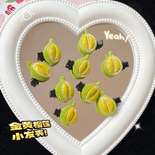 Simulated Durian Hair Clip Funny Creative Food Duckbill Clip Fun Bangs Side Clip Cute Headwear Hair Accessories Wholesale