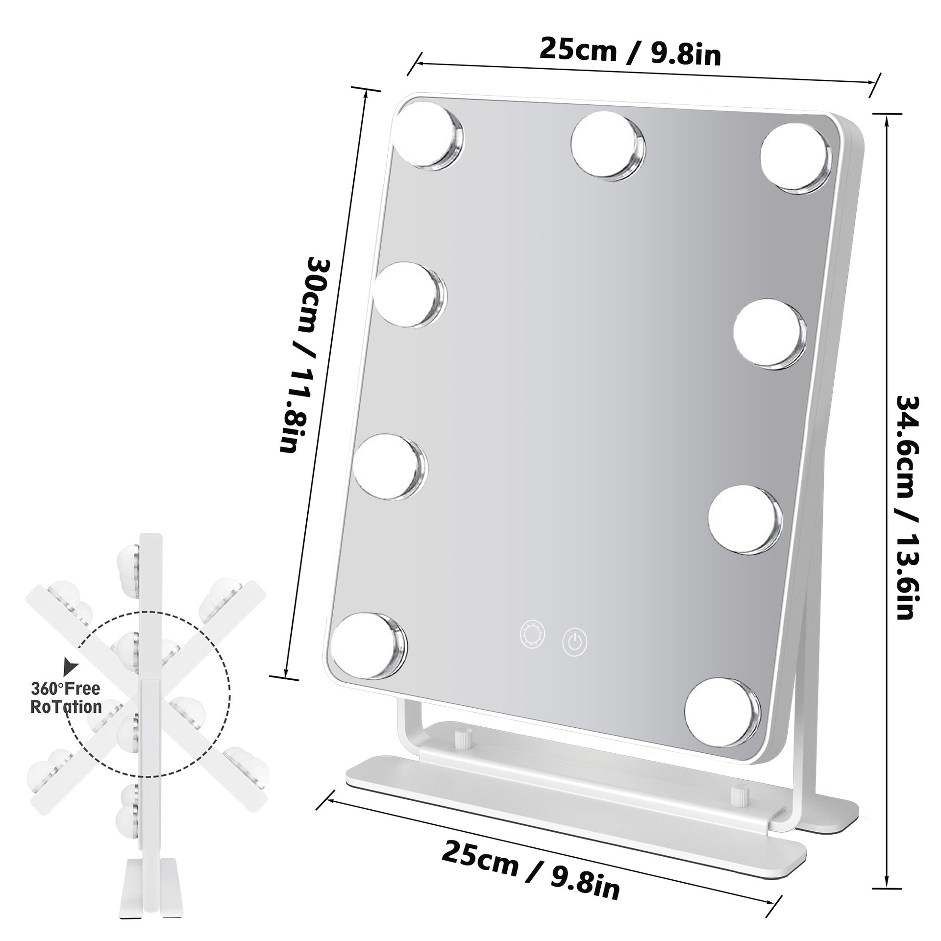12 luces de Hollywood maquillaje espejo led bombillas de escritorio con lámparas de escritorio espejo salón de belleza profesional celebridad en línea