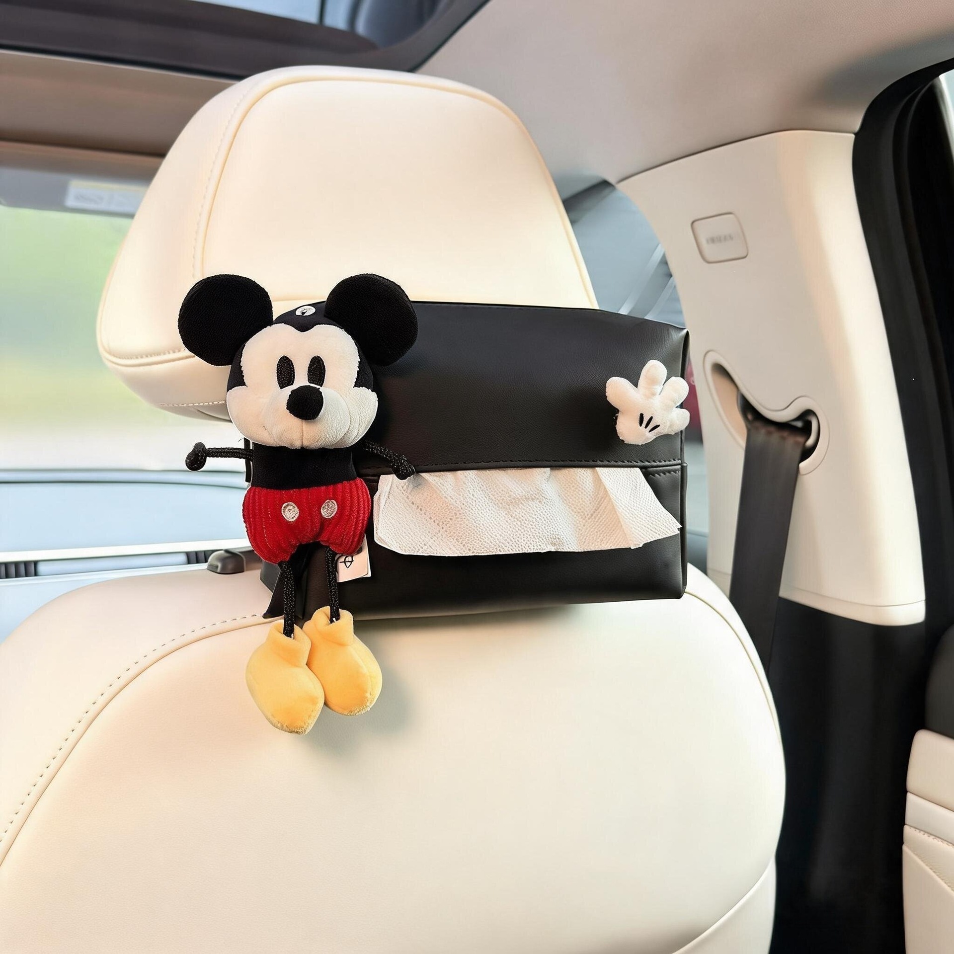2026 New Disney Mickey Goofy Car Tissue Box Hanging Bag for Car Rear Headrest