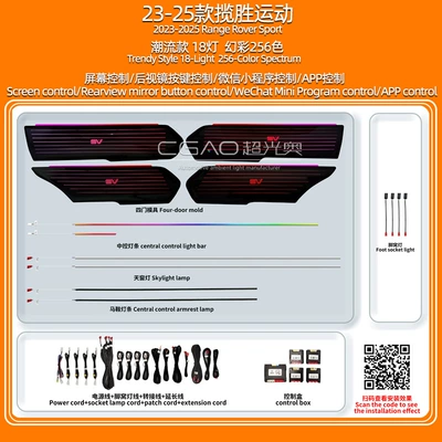 Panel (Dashboard) işıqlandırması – Light Interior Atmosphere Light 64-Color - 23-25-range-rover-sporttrendy-model18-lights256-colors