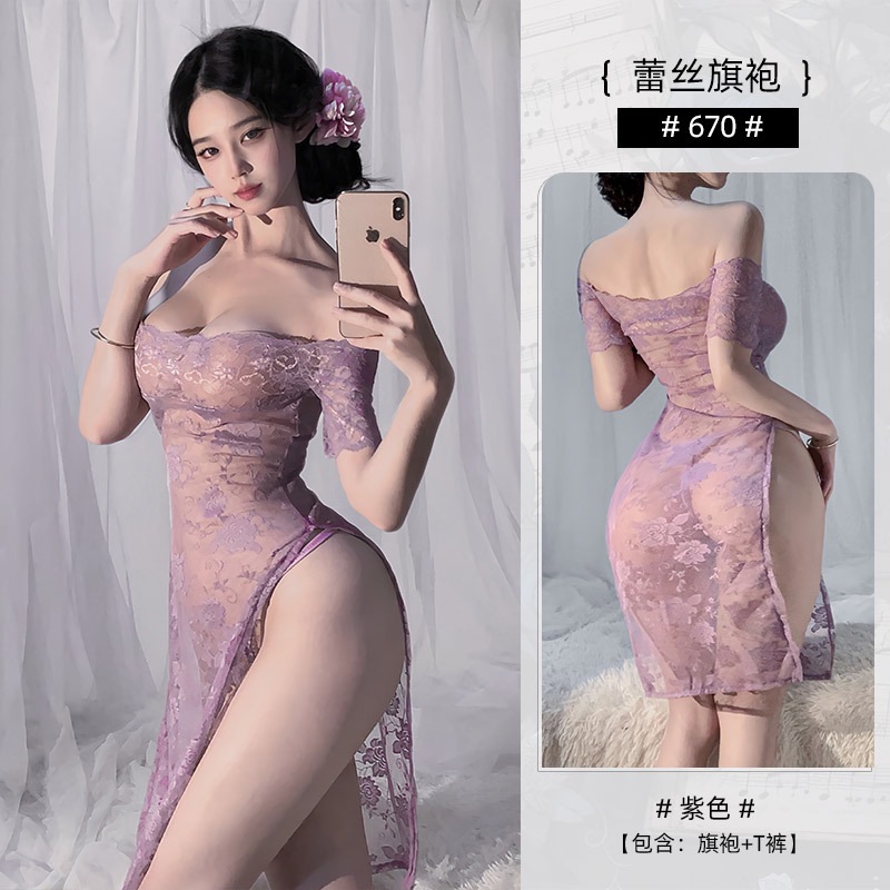보라색 드레스 + T바지