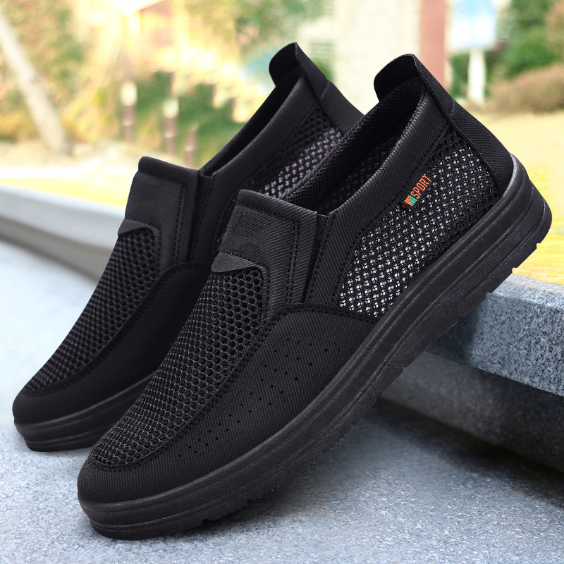 Zapatos de verano para hombres nuevos zapatos de tela casuales al por mayor transfronterizo suela blanda sin cansancio, zapatos de papá de un pie, zapatos de hombre transpirables