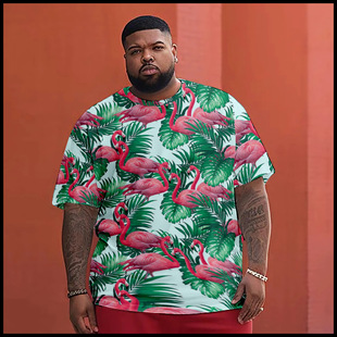 2025 AliExpress Summer 3D Digital Printing Men's Wave Crewneck Pullover Casual T-Shirt Street City