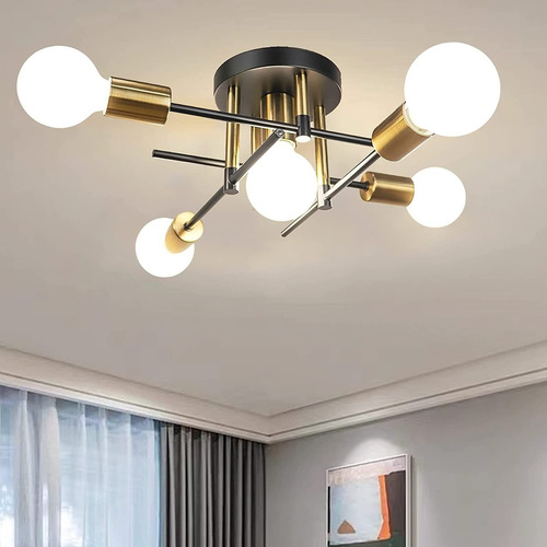 Cross-border creative light luxury ceiling lamp Nordic personalized iron multi-head branch study bedroom lighting home lighting