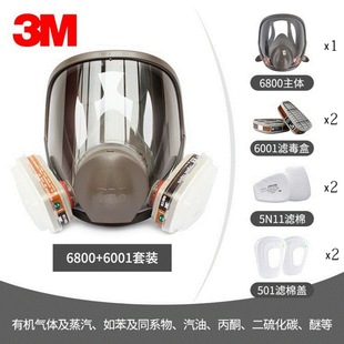 genuine goods 3 M6800 gas mask/anti-formaldehyde spray paint 6900 acid gas industrial/6700 full face mask