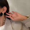 Retro silver needle, brand fashionable design earrings with bow with tassels, silver 925 sample