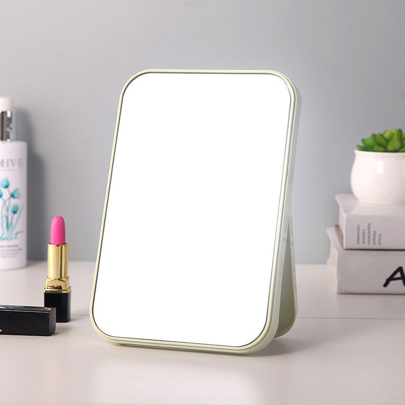 Espejo de maquillaje de escritorio, tamaño grande, espejo plegable estilo princesa, espejo rectangular, espejo sencillo para dormitorio.