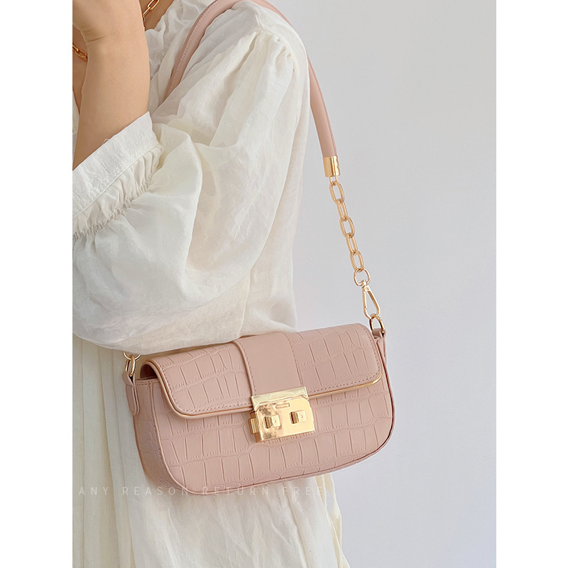Shoulder bag, elegant one-shoulder bag, crocodile print