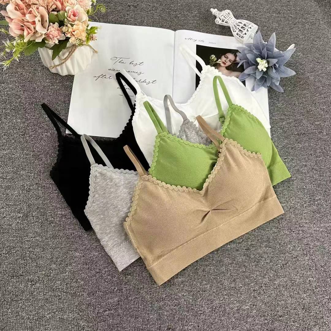 Nueva taza fija sin costuras hermosa espalda sin anillo de acero ropa interior chaleco chaleco cómodo ropa interior damas base sostén al por mayor