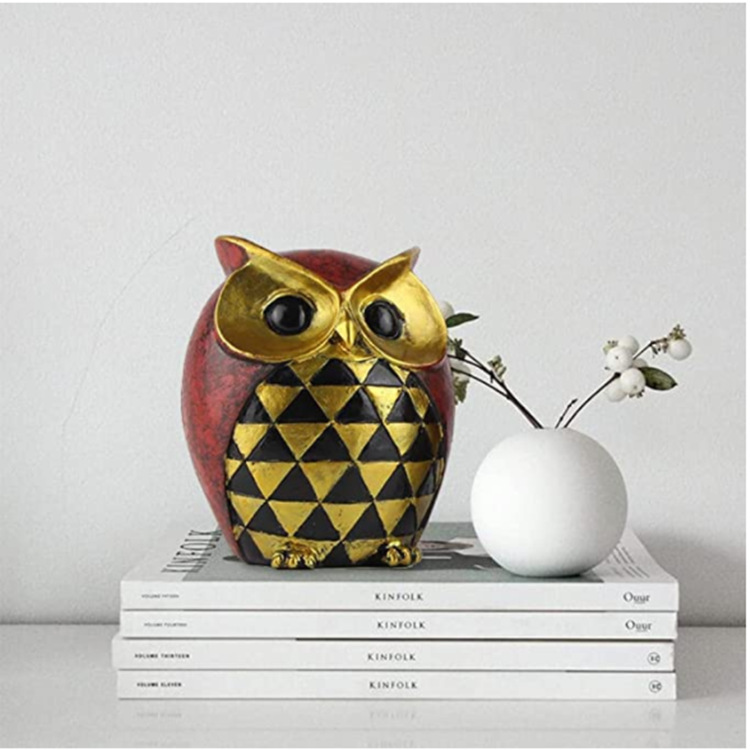 Resin Owl Figurine Green