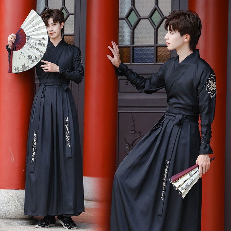 Nuanfeng Laihanfu Men's Chinese Style Ancient Costume, Ethereal and Elegant, Boys' Class Uniform, Traditional Costume for Stage Performance, Outings, and Photography