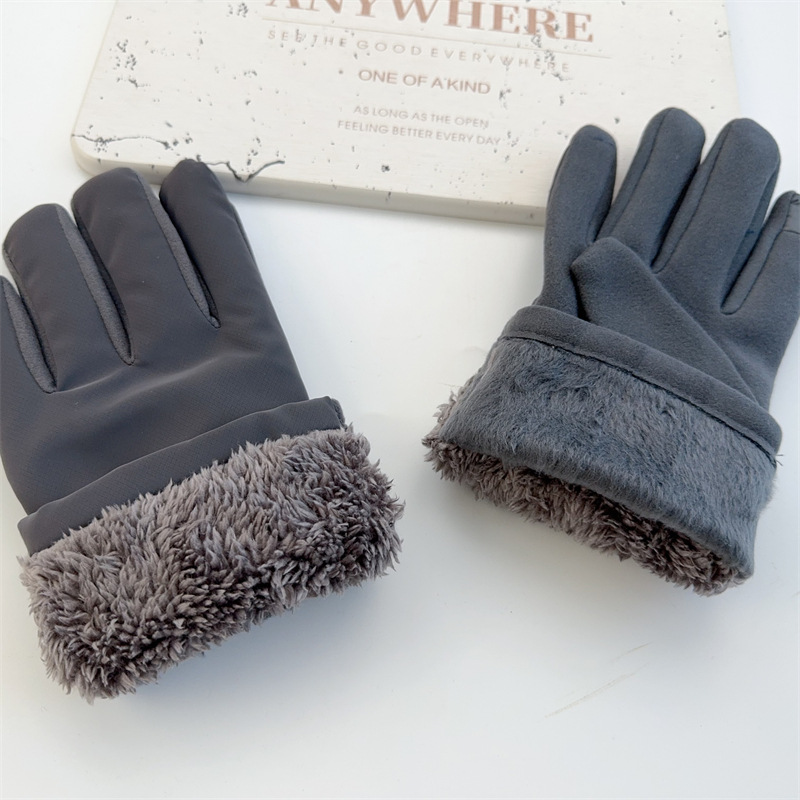 Winter Herren Outdoor Warm Touchscreen mit Fleece Stofffutter Fahrradhandschuhe Kältebeständige Sporthandschuhe_voghion.com