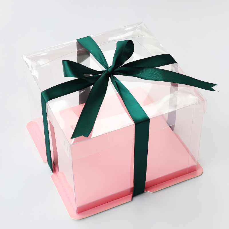 Cubierta transparente carmesí base 6 pulgadas de una sola capa (21.5 * 21.5 * 16CM) cinco juegos