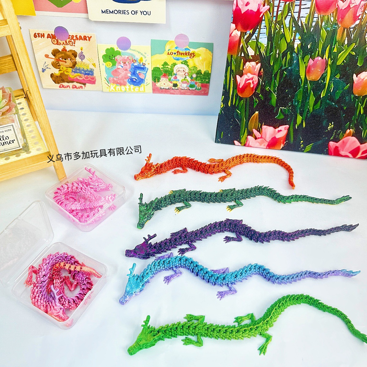 B30 cm 3d impreso dragón con caja de almacenamiento simulación modelo de articulación decoración comercio exterior venta caliente niños puestos de juego de moda