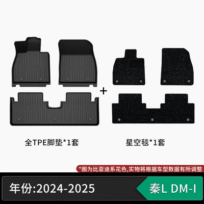 Modelə uyğun ayaqaltı custom-made car mats, automotive-grade - 24-25-model-byd-qin-l-dm-i-tpe-floor-mats-starry-sky-carpet