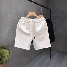 简约提花短裤男夏季潮牌五分裤网红休闲新款男装修身半截运动中裤