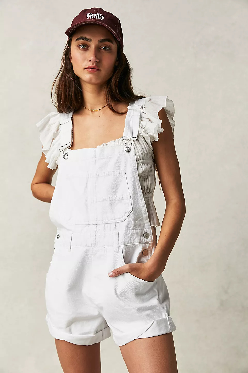 Women's Solid Colour Loose Fit Denim Overalls Casual Cotton Jeans_voghion.com