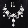 Fashionable jewelry for bride, necklace and earrings from pearl, set, accessory