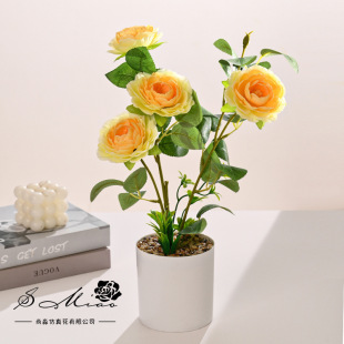 Artificial Flower Garden Camellia Direct from Manufacturer Small Bonsai Artificial Flower Fashion Creative Ornament Artificial Plant Artificial Potted Plant