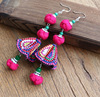 Ethnic cloth from Yunnan province, earrings, accessory, ethnic style, cotton and linen, wholesale