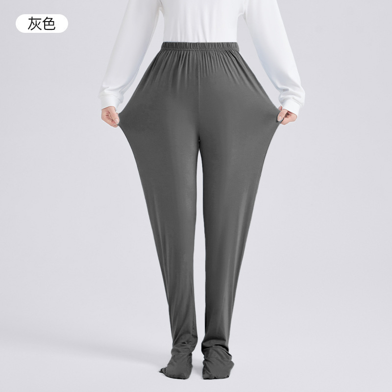 足を保護するパジャマ、純綿産後パンツ、ストッキング付きパジャマ、夏の女性用大人用足付きワンピースホームパンツ、冬用ズボン|undefined