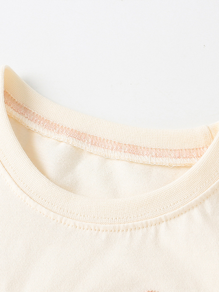 Malwee niñas de manga corta verano nuevo estilo europeo y americano niños pequeños y medianos cuello redondo casual linda niña camiseta top