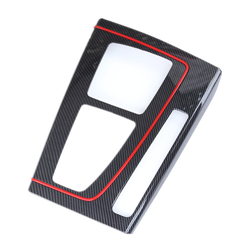 Suitable for 18-22 Audi Q5L modified carbon fiber pattern interior decoration gear shell cover cover center control panel anti-kick plate