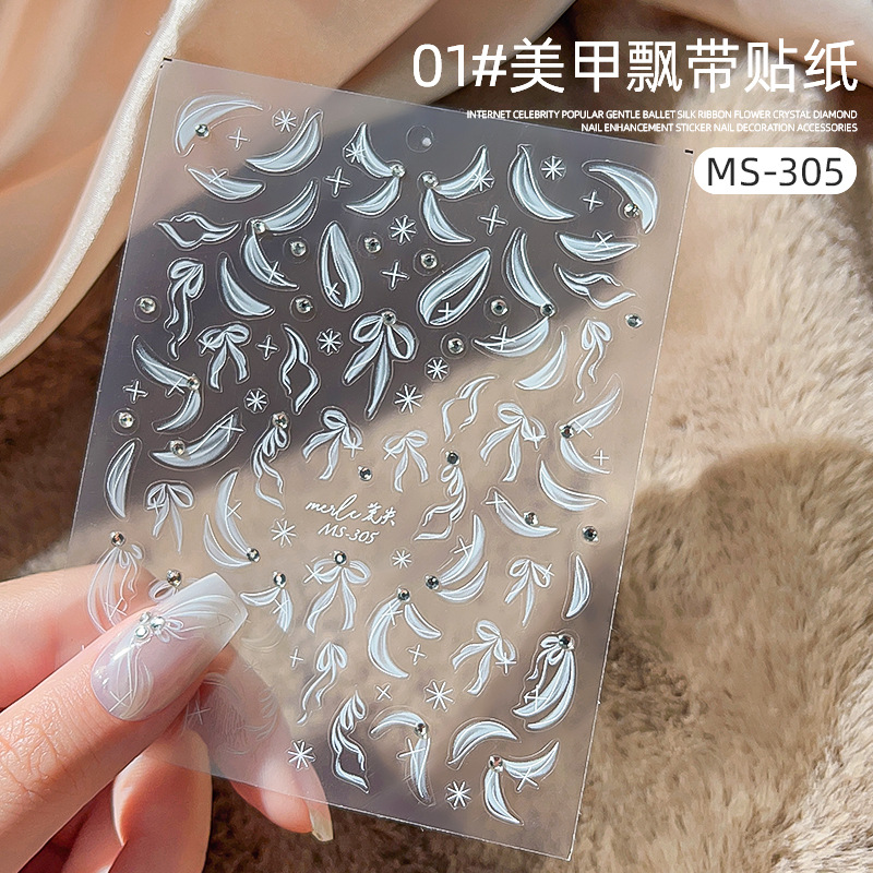 Etiqueta engomada del clavo papel en línea popular cinta de diamante alivio perla tridimensional suave flor Rosa fototerapia etiqueta engomada del clavo