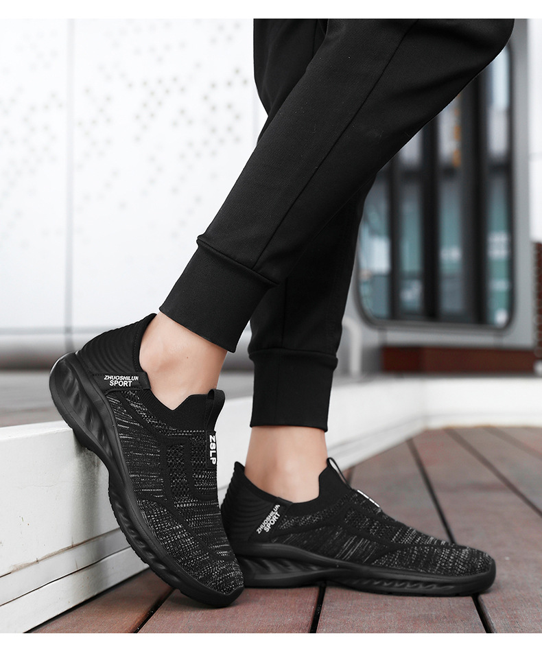 Cross-border Bestseller Lightweight Slip-on Walking Single Sports Shoes, Breathable Mesh Loafers For Middle-aged And_vogvips.com