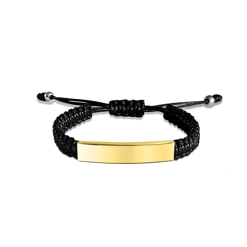 1 Piece Quantity Daily Occasion 201 Stainless Steel, rope Material Geometric, Customization Laser Engraving Pattern Retro Classic Style Geometric Customization Laser Engraving 201 Stainless Steel Rope Woven Chain String Bracelets Wholesale