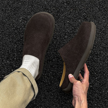 博肯潮凉拖休闲舒适包头半拖情侣拖鞋45773-35773驼色棕色米色-J