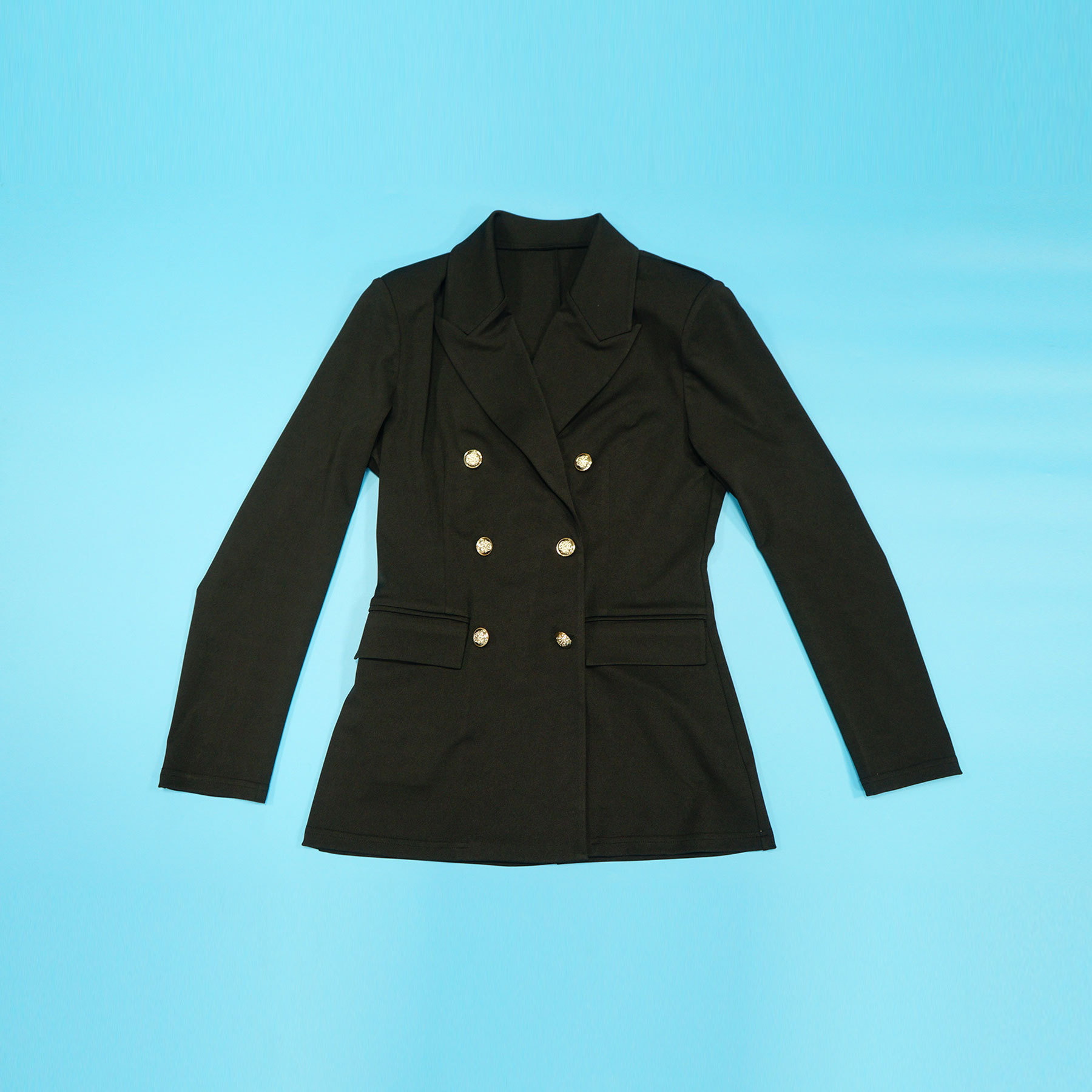 Women's Solid Color Button Suit Trousers Set With Lapel Professional_ecoleips.com