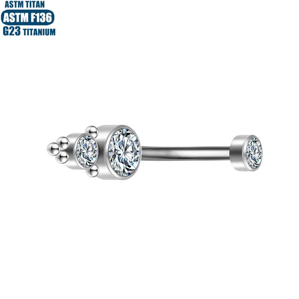 Pointed titanium steel lip stud product view