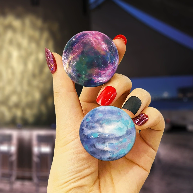Pop socket phone airbag stand, transparent starry-sky design, foldable anti-fall support