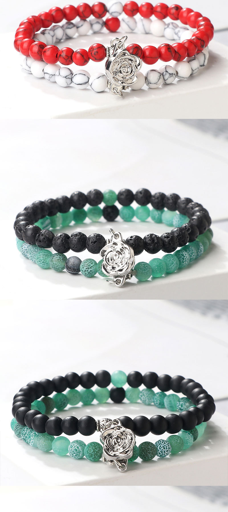 Perlenarmband Mit Magnetverschluss Blumen Schmetterling_voghion.com