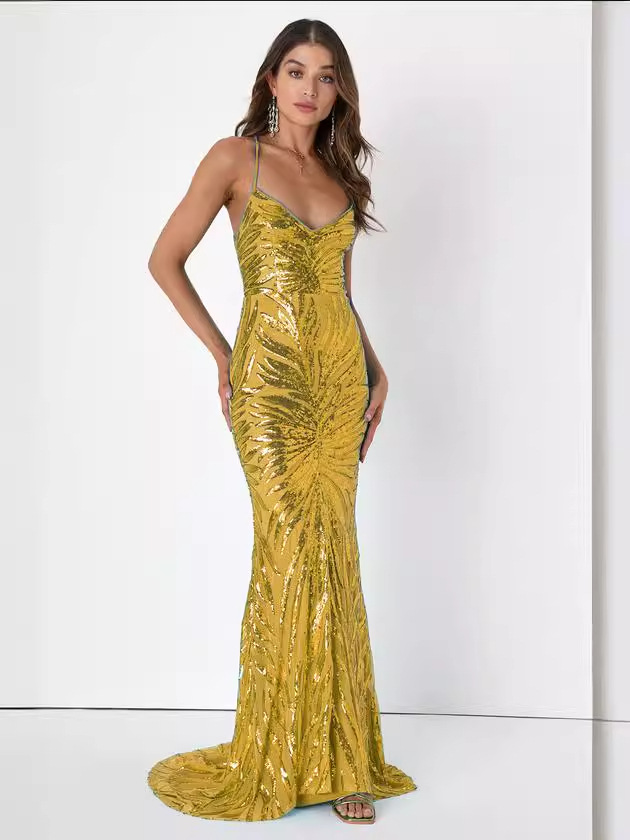 Vestido sexy con lentejuelas para fiesta, estilo europeo y americano, éxito de ventas transfronterizo en Amazon (4 colores)
