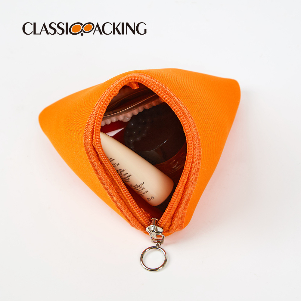 Bolsa de triángulo de color macaron personalizada bolsa de lápiz labial multifuncional bolsa de almacenamiento de joyería de moda bolsa de uñas logotipo imprimible