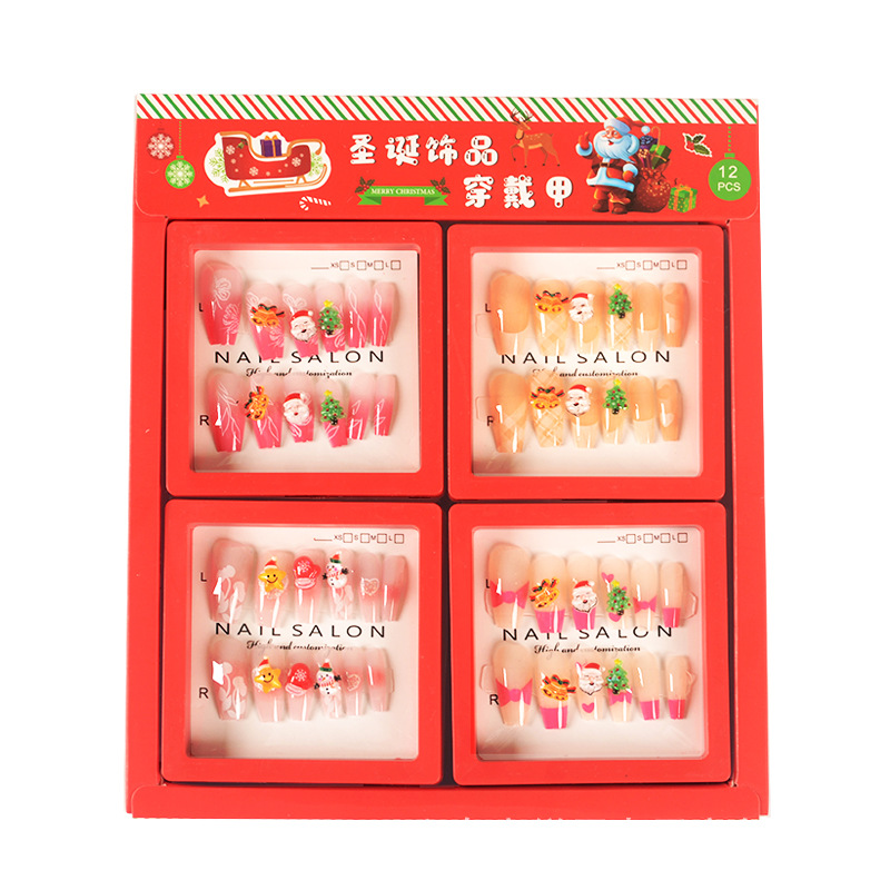 5 위안 크리스마스 장식품 네일 아트에 12 위안 세트 학생 소녀 네일 아트 장식품 매점
