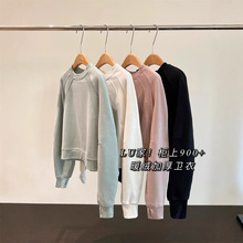 L家2024高端新款加绒加厚短款运动卫衣女秋冬圆领套头小个子上衣