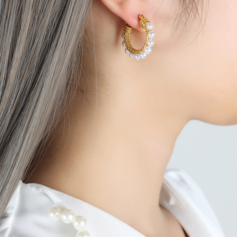 Brand elegant earrings pearl