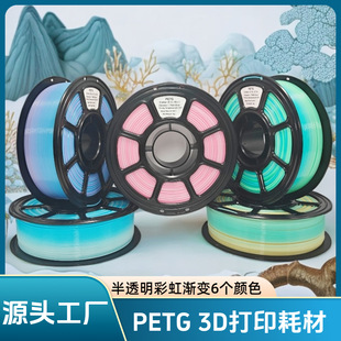 3D打印耗材PETG半透明渐变彩虹1.75mm适用拓竹打印机AMS通用1KG-阿里巴巴