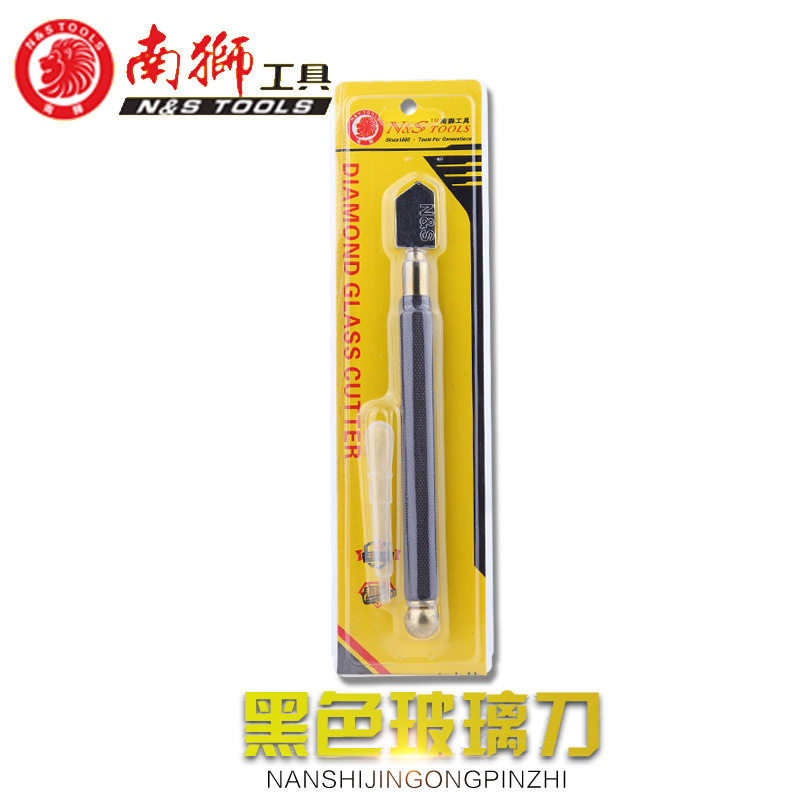 南狮黑色玻璃推刀不锈钢瓷砖切割刀多功能滚轮刀玻璃刀圆规刀