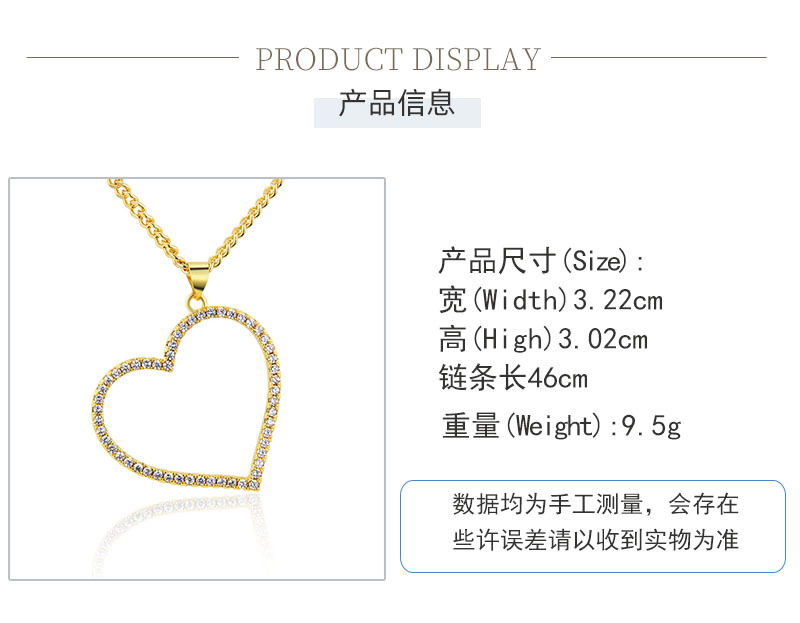 INS Europe and America Cross Border E-Commerce Inlaid Zirconium Elegant Heart Pendant AliExpress Spo