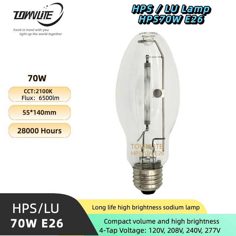 Direct Supply from the Manufacturer, American Standard 70W High-Pressure Sodium Lamp, E26 Screw Base, Export-Grade Sodium Lamp for Bulk Orders Direct Supply from the Manufacturer, American Standard 70W High-Pressure Sodium Lamp, E26 Screw Base, Export-Grade Sodium Lamp for Bulk Orders