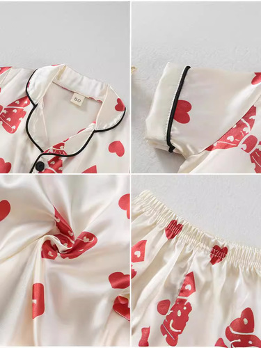 Children's wear pajamas summer thin children cotton silk suit home wear imitation silk children's air-conditioned clothes short-sleeved shorts