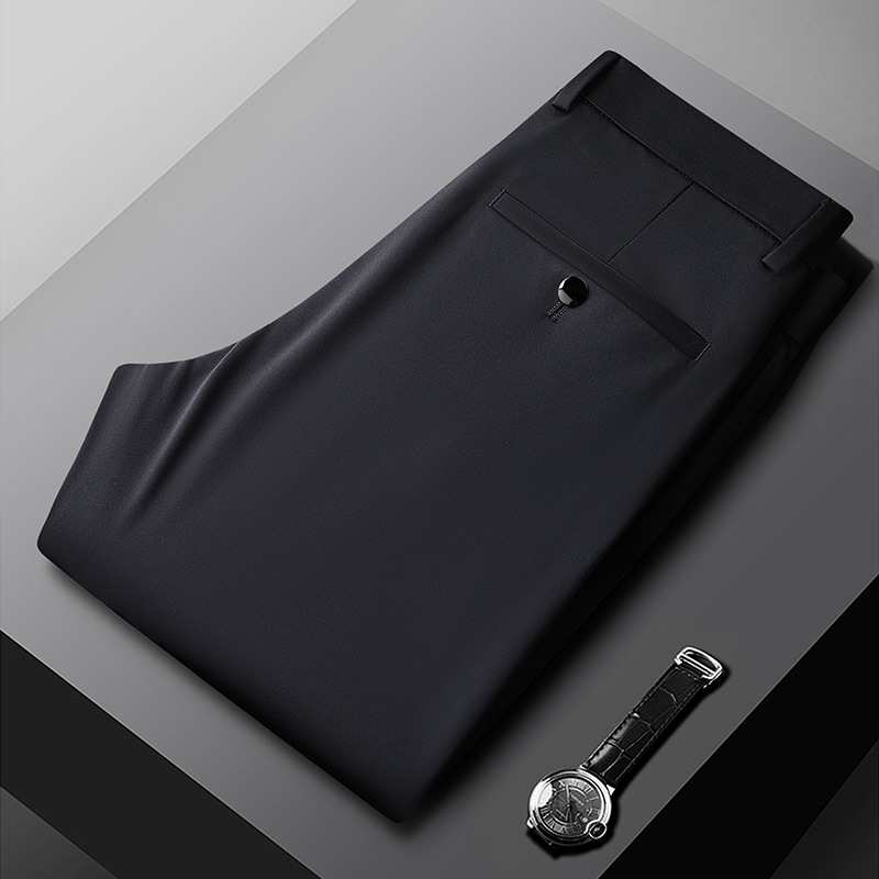 High-End-drapiert Eisse ide Hosen Herren Sommer dünne schlanke gerade Freizeit hose Stretch Business formelle Herren hose