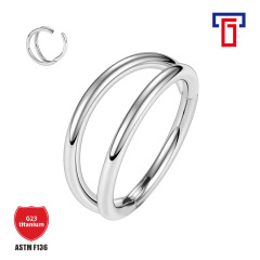 G23 Titanium Nasal Ring, Titanium Double Ring Titanium Alloy Closed Hoop Earring, Closed Ring Body Piercing Jewelry